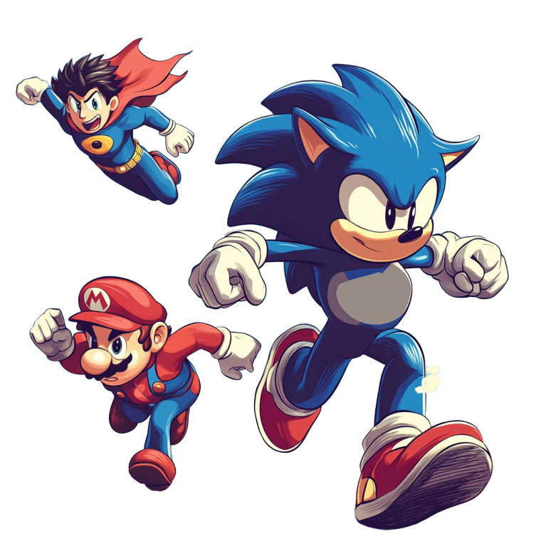 Sonic Mario Megaman Vinyl Car Decal Sticker – Waterproof & UV-Resistant 8"
