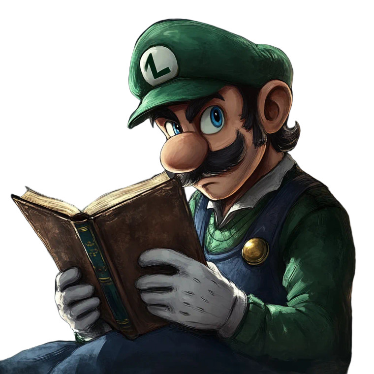 Mafia Luigi Reading Vinyl Car Decal Sticker – Waterproof & UV-Resistant 8"