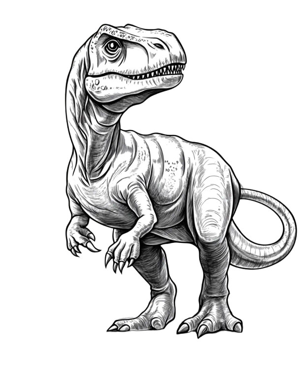 Cartoon Allosaurus Coloring Vinyl Car Decal Sticker – Waterproof & UV-Resistant 8"