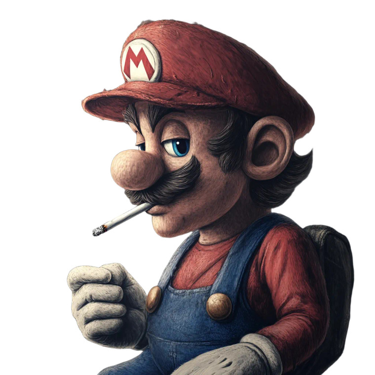 Smoking Mario V2 Vinyl Car Decal Sticker – Waterproof & UV-Resistant 8"