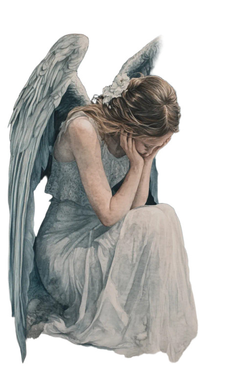 Kneeling Angel V3 Vinyl Car Decal Sticker – Waterproof & UV-Resistant 8"