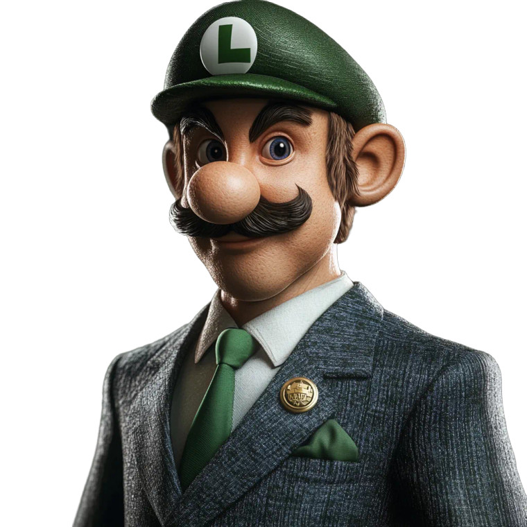 Luigi In Suit Vinyl Car Decal Sticker – Waterproof & UV-Resistant 8"