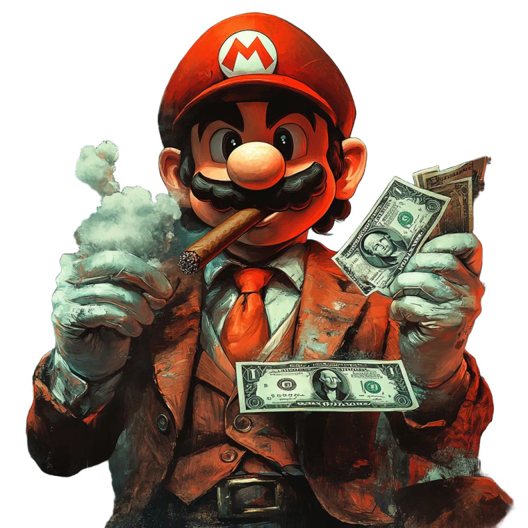 Business Mario Vinyl Car Decal Sticker – Waterproof & UV-Resistant 8"