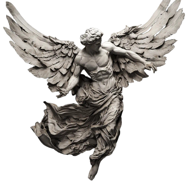 Dark Archangel Sculpture Vinyl Car Decal Sticker – Waterproof & UV-Resistant 8"