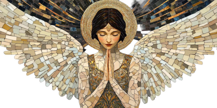 Mosaic Angel V2 Vinyl Car Decal Sticker – Waterproof & UV-Resistant 8"