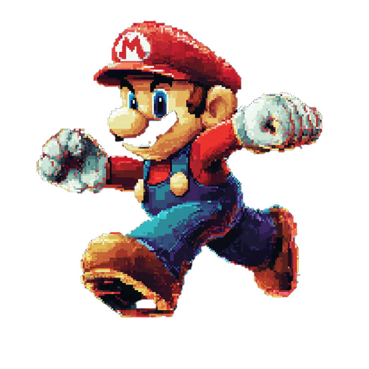 Pixel Art Mario V2 Vinyl Car Decal Sticker – Waterproof & UV-Resistant 8"