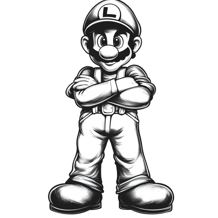 Luigi Illustration Vinyl Car Decal Sticker – Waterproof & UV-Resistant 8"