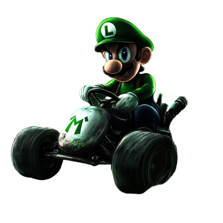 Menacing Luigi Kart Vinyl Car Decal Sticker – Waterproof & UV-Resistant 8"