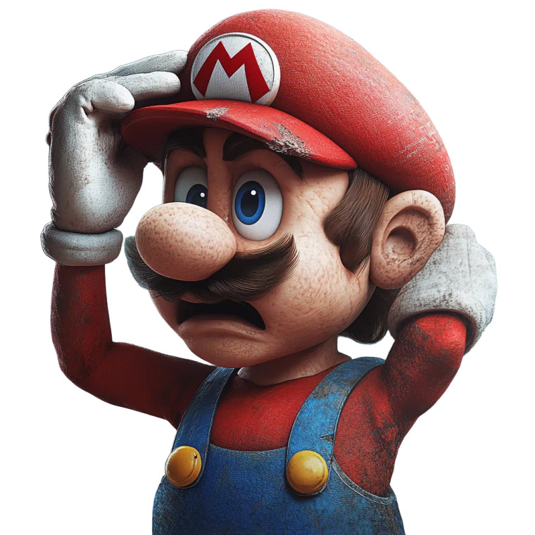 Super Mario Disbelief Vinyl Car Decal Sticker – Waterproof & UV-Resistant 8"