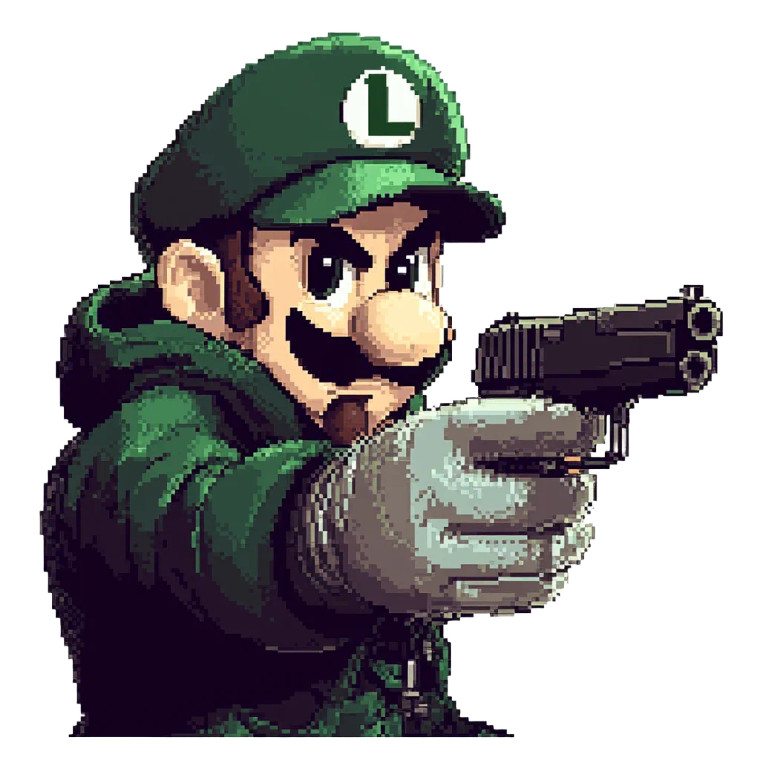 Pixel Art Luigi Vinyl Car Decal Sticker – Waterproof & UV-Resistant 8"