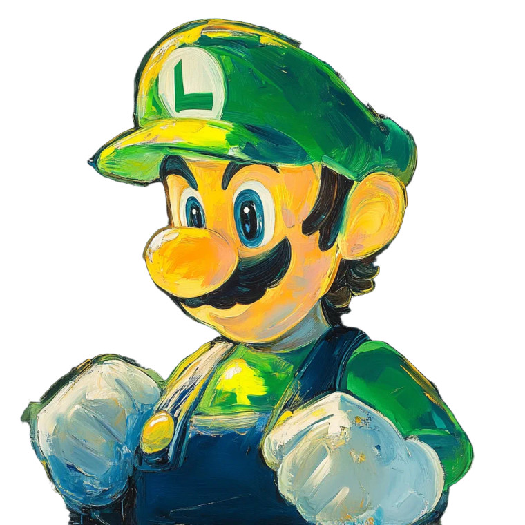 Colorful Luigi Painting Vinyl Car Decal Sticker – Waterproof & UV-Resistant 8"