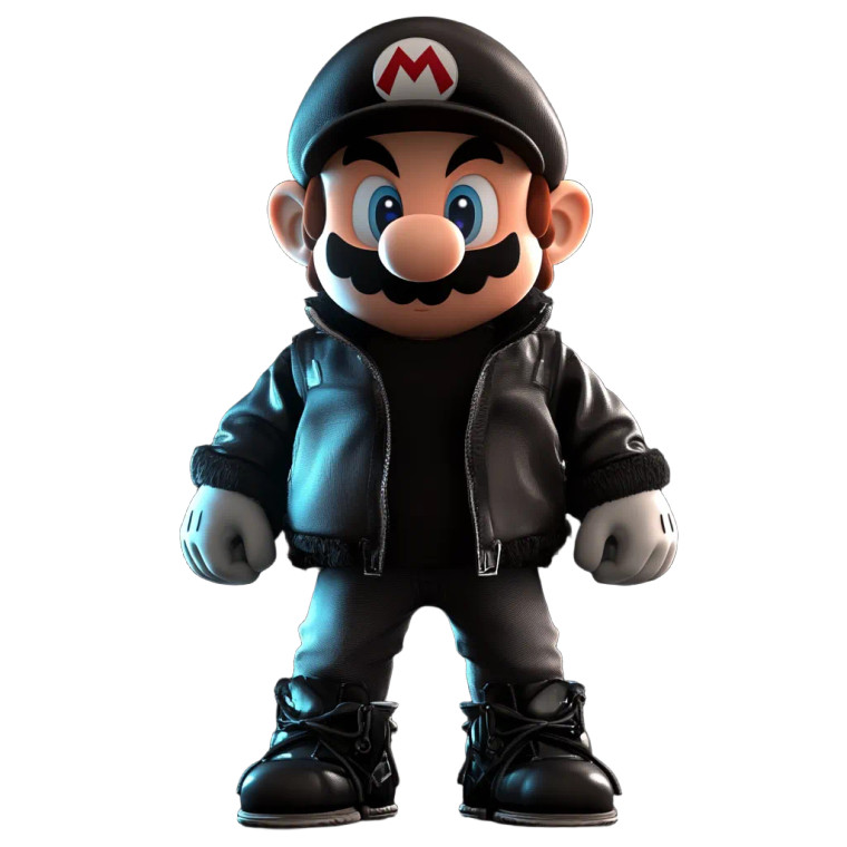Cute Black Mario Vinyl Car Decal Sticker – Waterproof & UV-Resistant 8"