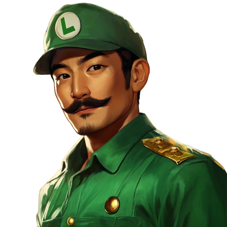 Asian Luigi Vinyl Car Decal Sticker – Waterproof & UV-Resistant 8"