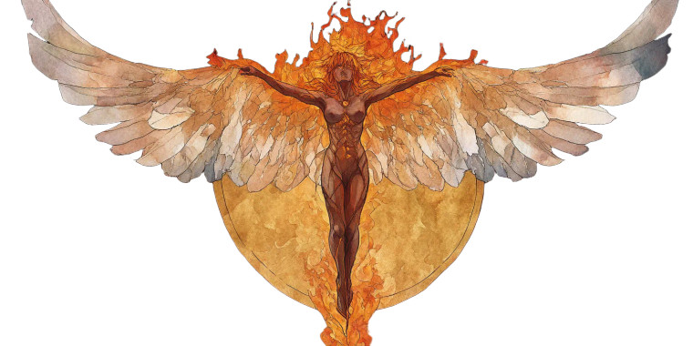 Falling Angel On Fire Vinyl Car Decal Sticker – Waterproof & UV-Resistant 8"