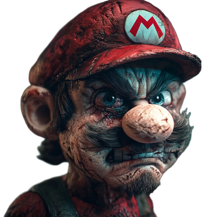 Evil Mario Vinyl Car Decal Sticker – Waterproof & UV-Resistant 8"