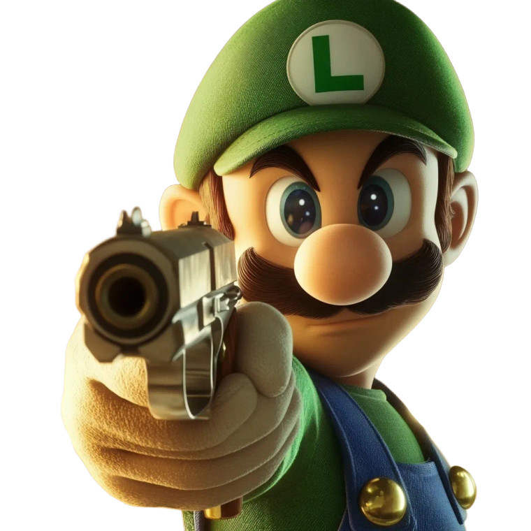 Armed Luigi Meme Vinyl Car Decal Sticker – Waterproof & UV-Resistant 8"