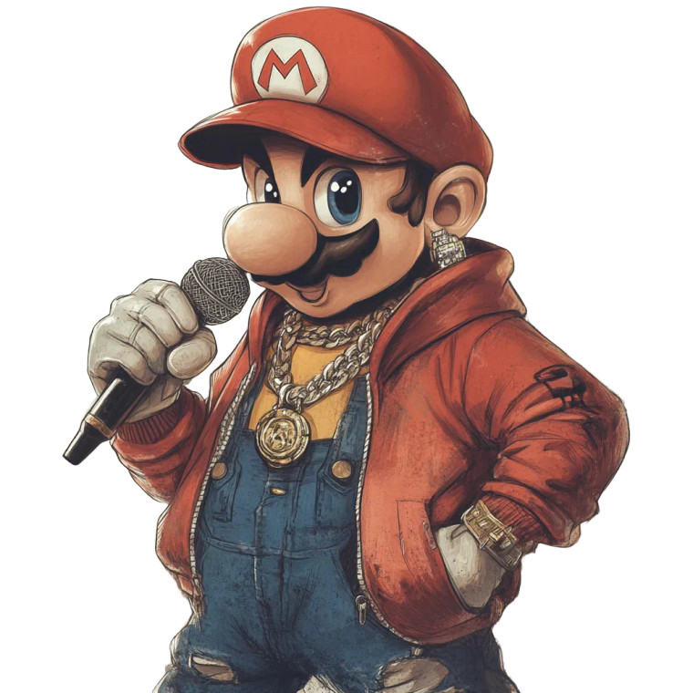 Mario Rapper Vinyl Car Decal Sticker – Waterproof & UV-Resistant 8"