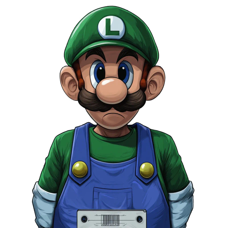 Luigi Mugshot Art Vinyl Car Decal Sticker – Waterproof & UV-Resistant 8"