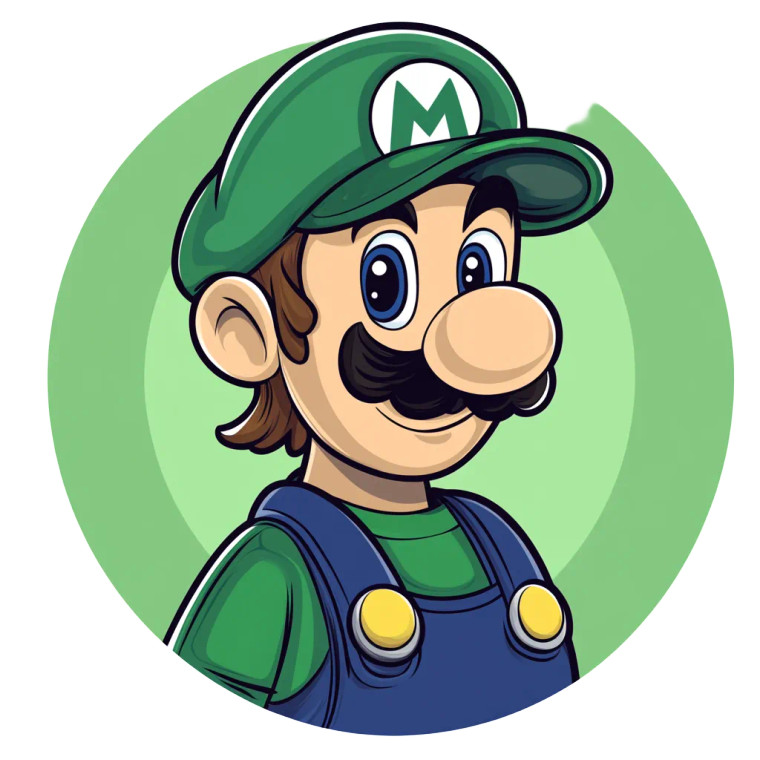 Luigi Vector Art Vinyl Car Decal Sticker – Waterproof & UV-Resistant 8"