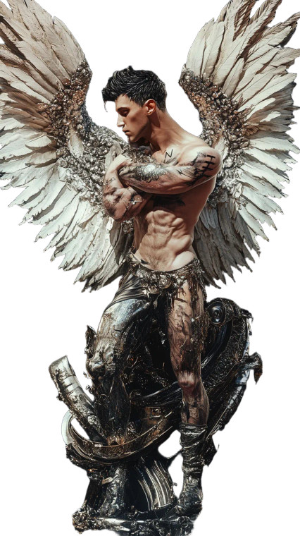 Celestial Angel Oni Vinyl Car Decal Sticker – Waterproof & UV-Resistant 8"