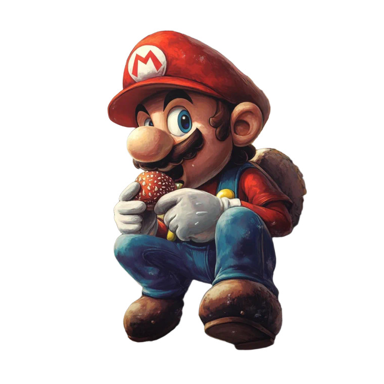 Super Mario Eating Vinyl Car Decal Sticker – Waterproof & UV-Resistant 8"