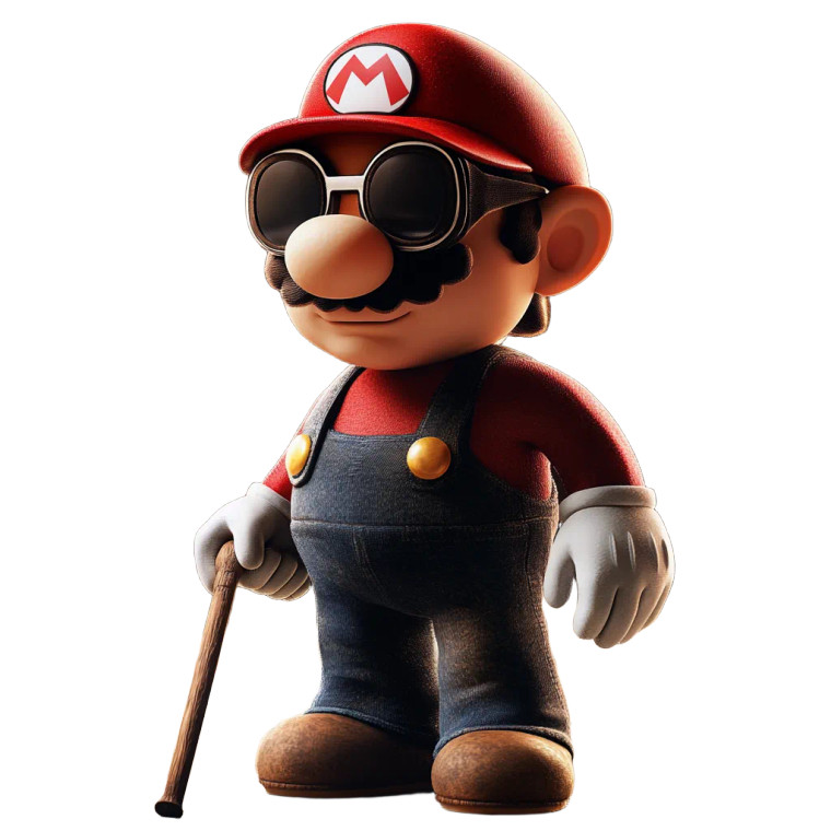 Blind Mario Vinyl Car Decal Sticker – Waterproof & UV-Resistant 8"