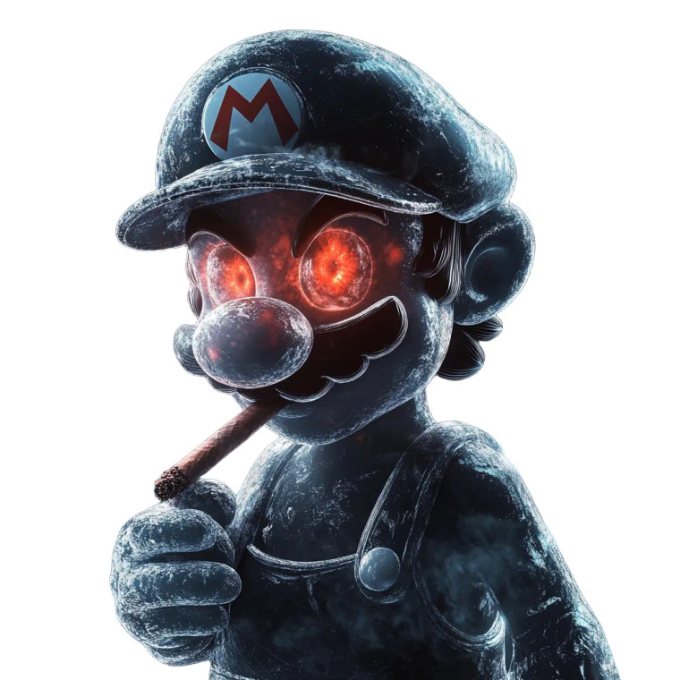 Frosted Mario Vinyl Car Decal Sticker – Waterproof & UV-Resistant 8"