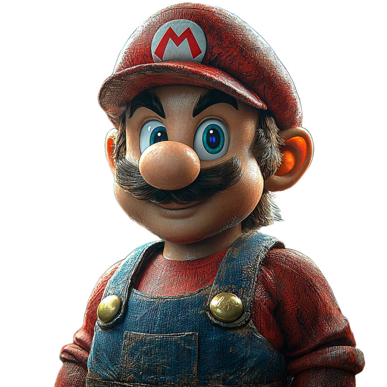 Hyper Realistic Mario V2 Vinyl Car Decal Sticker – Waterproof & UV-Resistant 8"
