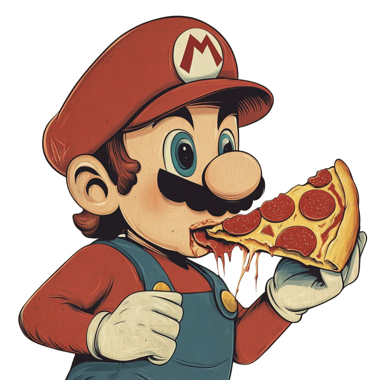 Super Mario Pizza Vinyl Car Decal Sticker – Waterproof & UV-Resistant 8"