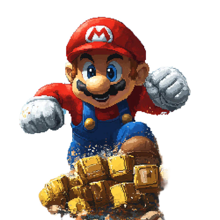 8 Bit Mario Poster Vinyl Car Decal Sticker – Waterproof & UV-Resistant 8"