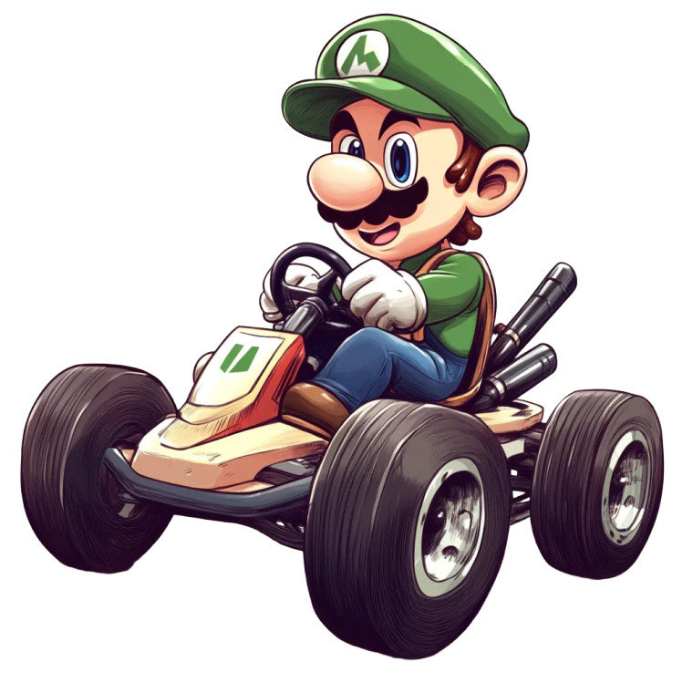 Luigi Karting Vinyl Car Decal Sticker – Waterproof & UV-Resistant 8"