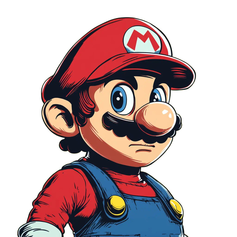 Genz Mario Popart Vinyl Car Decal Sticker – Waterproof & UV-Resistant 8"