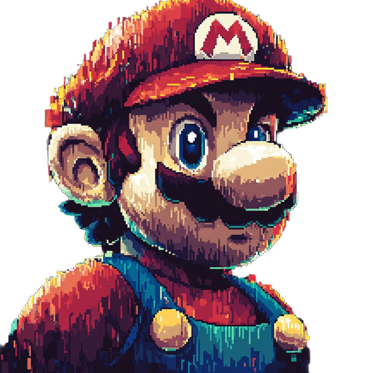 Anime 8-Bit Mario Vinyl Car Decal Sticker – Waterproof & UV-Resistant 8"