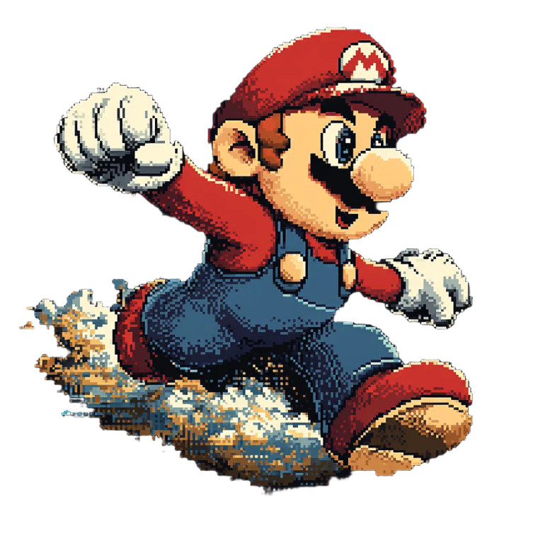 Pixel Mario T-Shirt Vinyl Car Decal Sticker – Waterproof & UV-Resistant 8"