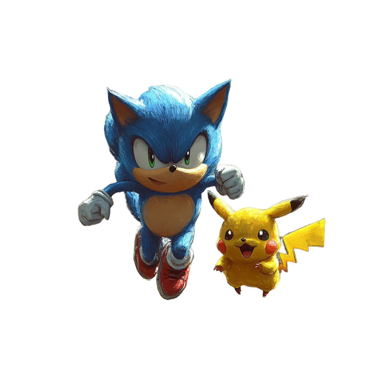 Sonic And Pikachu Vinyl Car Decal Sticker – Waterproof & UV-Resistant 8"