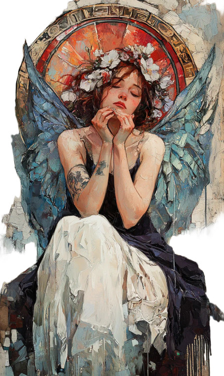 Winged Figure Vinyl Car Decal Sticker – Waterproof & UV-Resistant 8"