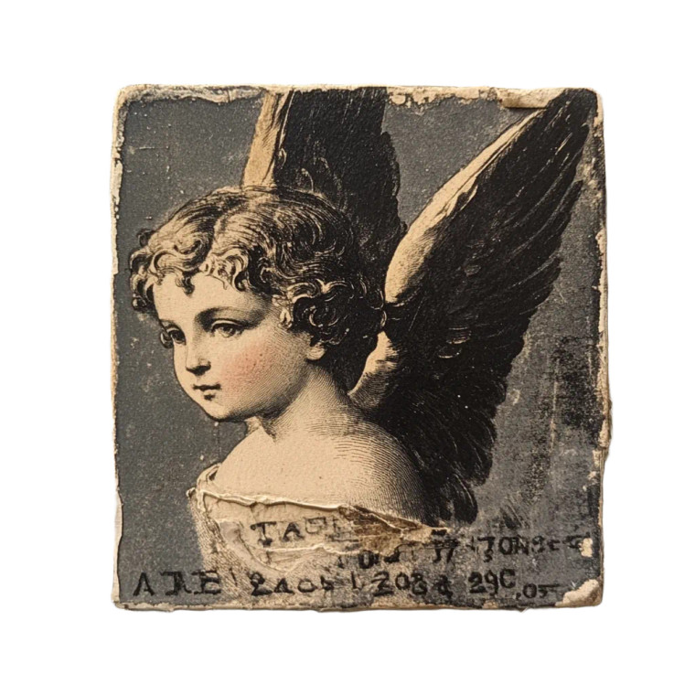 Renaissance Angel Stamp Vinyl Car Decal Sticker – Waterproof & UV-Resistant 8"