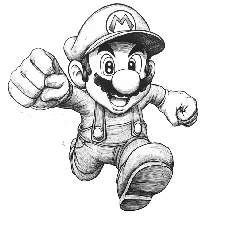 Super Mario Coloring Vinyl Car Decal Sticker – Waterproof & UV-Resistant 8"