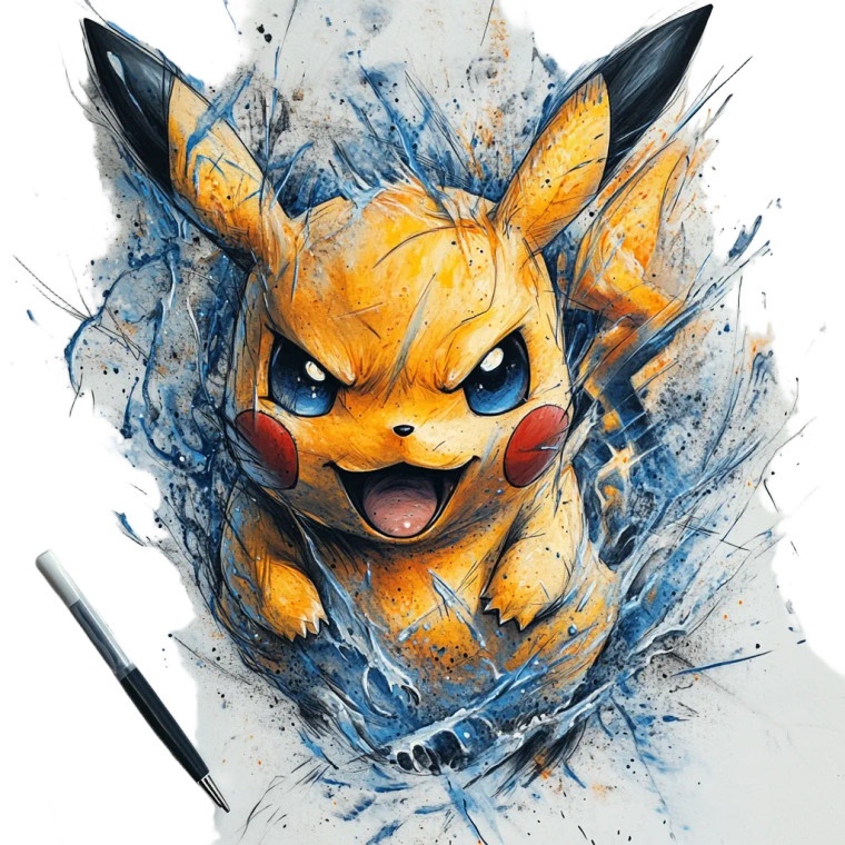 Evil Pikachu Tattoo Vinyl Car Decal Sticker – Waterproof & UV-Resistant 8"