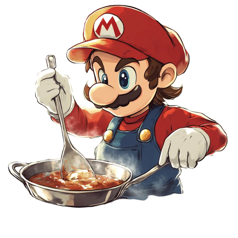 Mario Cooking Anime Vinyl Car Decal Sticker – Waterproof & UV-Resistant 8"