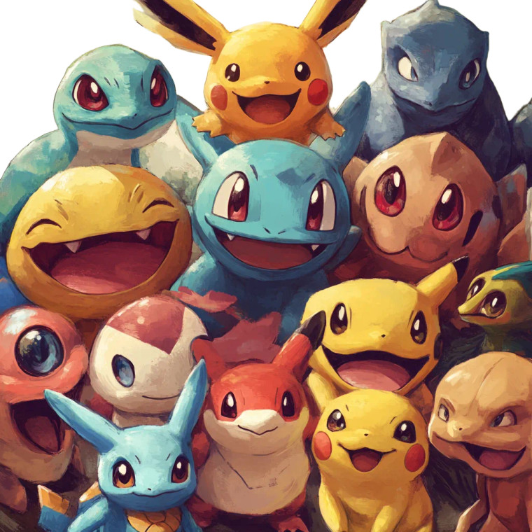 Assorted Pokemons Together Vinyl Car Decal Sticker – Waterproof & UV-Resistant 8"