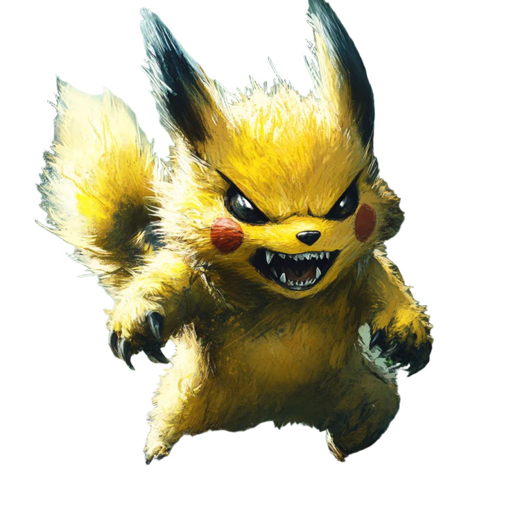 Angry Pikachu Warewolf Vinyl Car Decal Sticker – Waterproof & UV-Resistant 8"