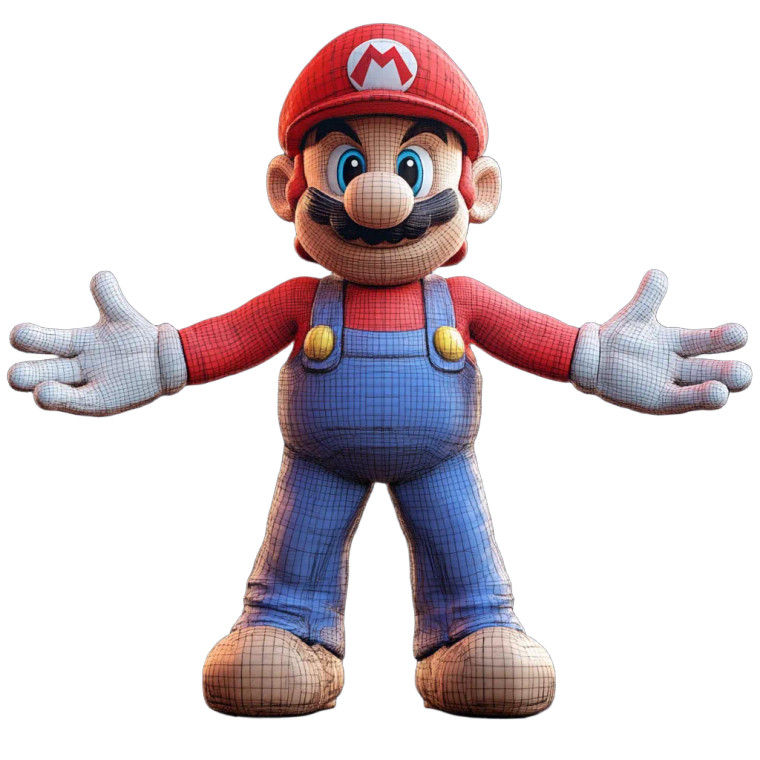 T Pose Mario Vinyl Car Decal Sticker – Waterproof & UV-Resistant 8"