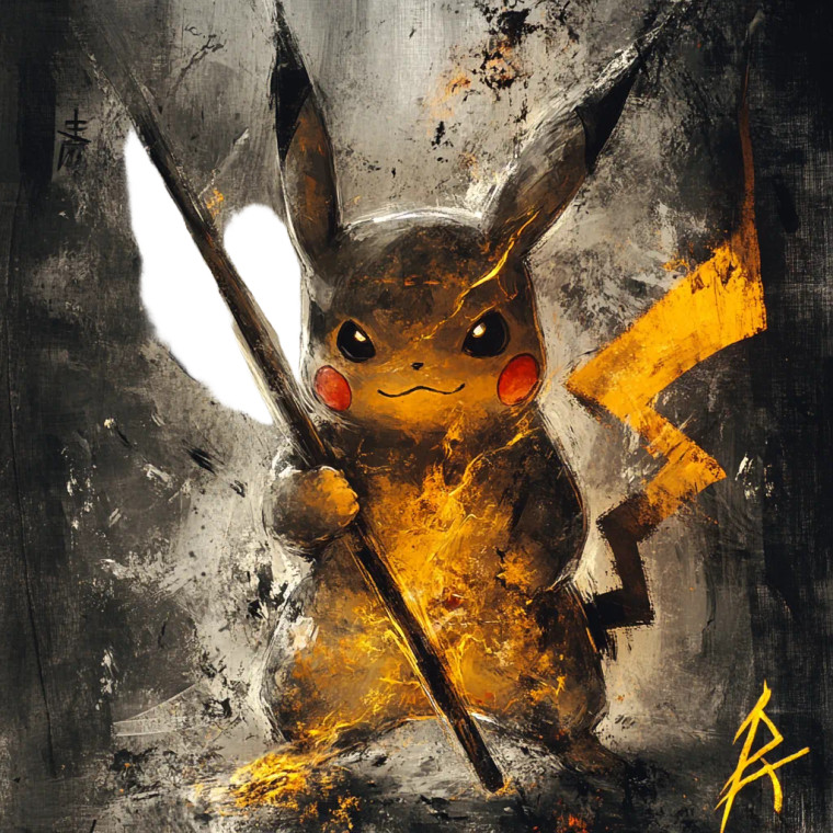 Pikachu Ink Warrior Vinyl Car Decal Sticker – Waterproof & UV-Resistant 8"