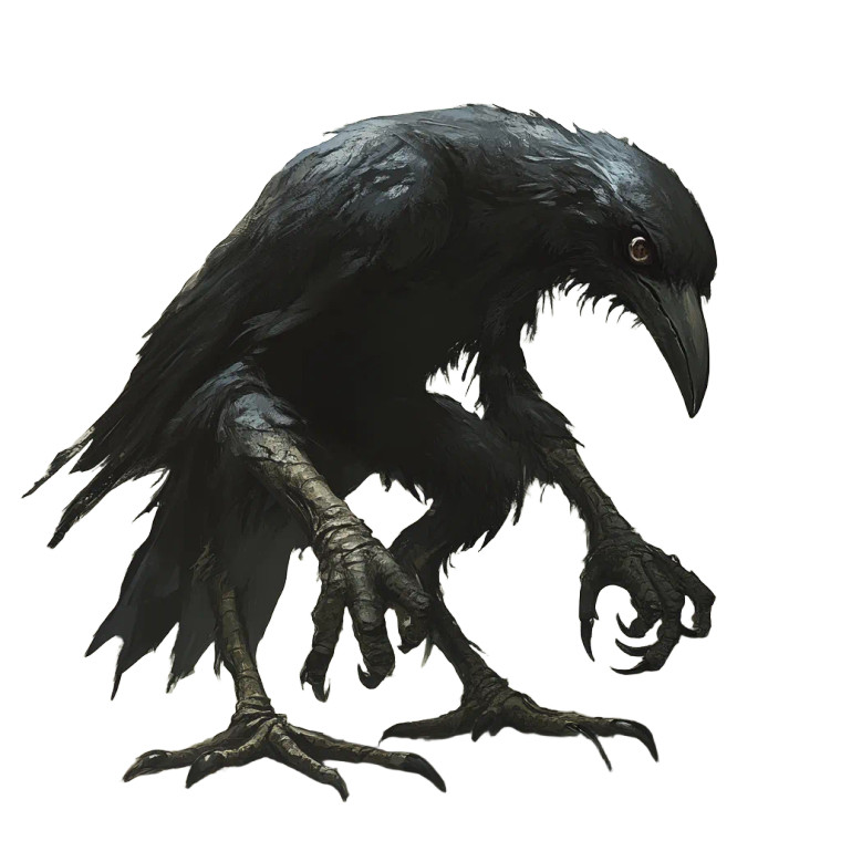 Humanoid Crow Vinyl Car Decal Sticker – Waterproof & UV-Resistant 8"