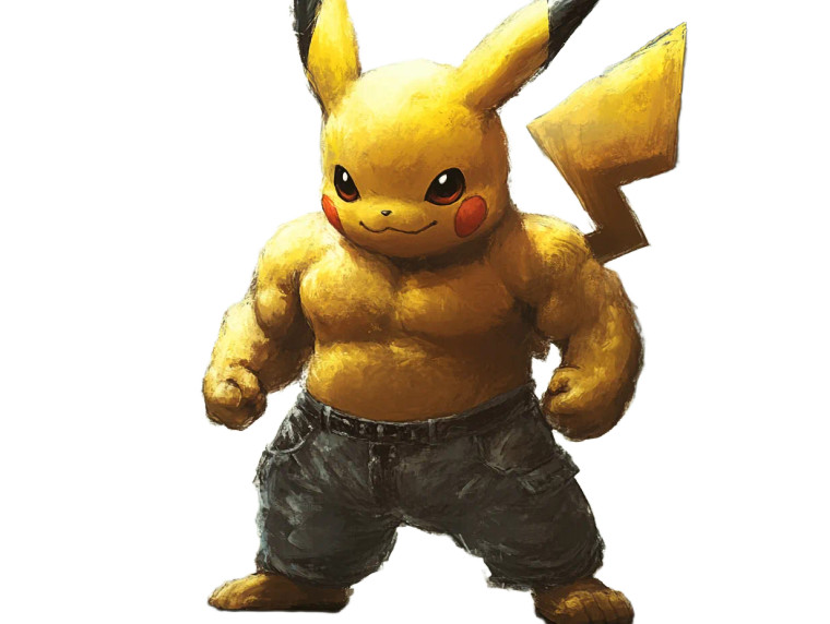 Pikachu On Steroids Vinyl Car Decal Sticker – Waterproof & UV-Resistant 8"