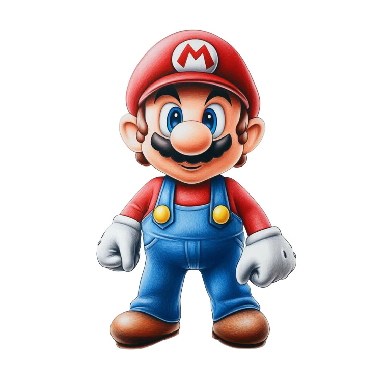 Mario Drawing Vinyl Car Decal Sticker – Waterproof & UV-Resistant 8"