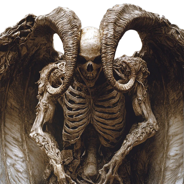 Celestial Skeletal Angel Vinyl Car Decal Sticker – Waterproof & UV-Resistant 8"