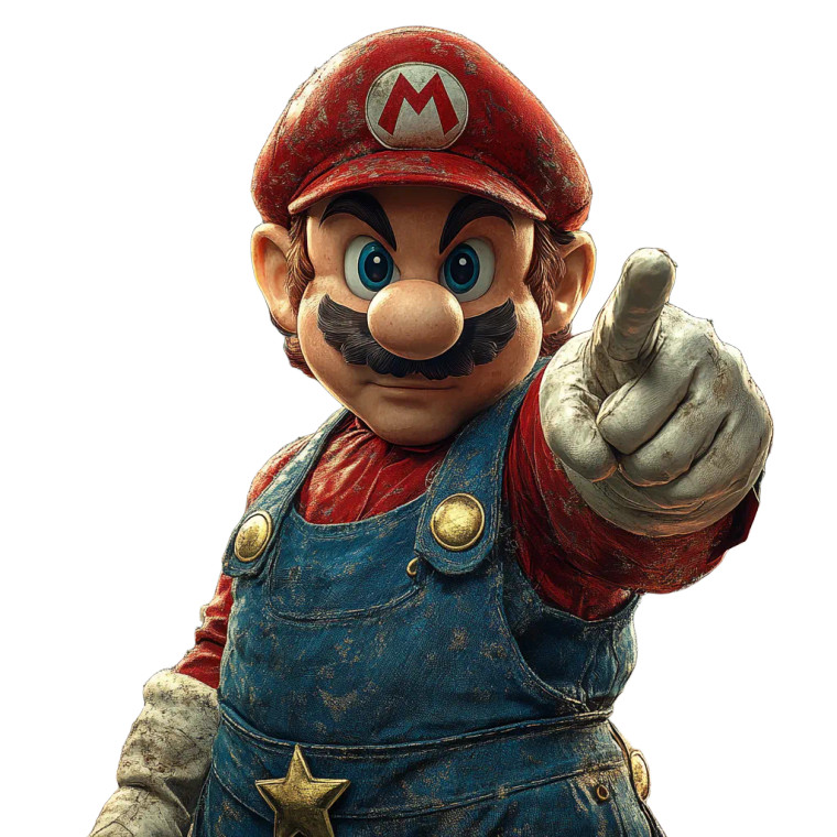 Mario As Uncle Sam Vinyl Car Decal Sticker – Waterproof & UV-Resistant 8"