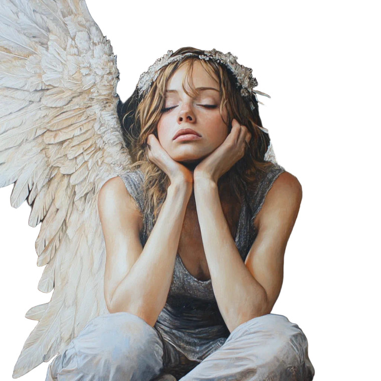 Emotive Guardian Angel Vinyl Car Decal Sticker – Waterproof & UV-Resistant 8"